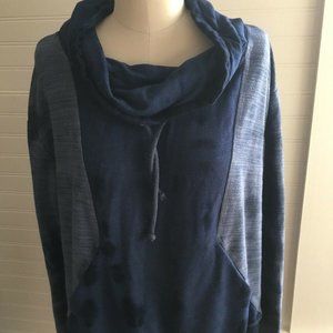 Anthropologie Womens Gypsy brand navy cowlneck tie-dye sweatshirt size S